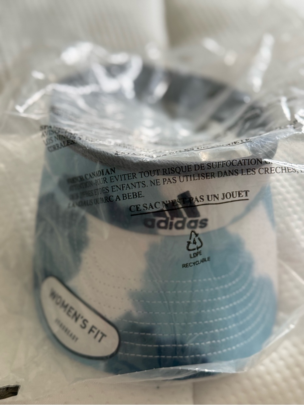 adidas Light Blue and White Women's Visor